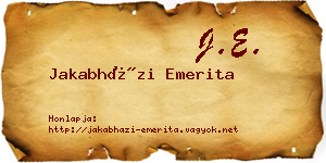 Jakabházi Emerita névjegykártya